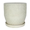 Trendspot Rivage 12 in. D Ceramic Crackle Planter White CR10853-12B